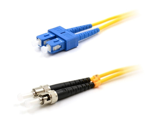 SC UPC to ST UPC Duplex OS2 Single Mode 2.0mm Fiber Optic Patch Cable