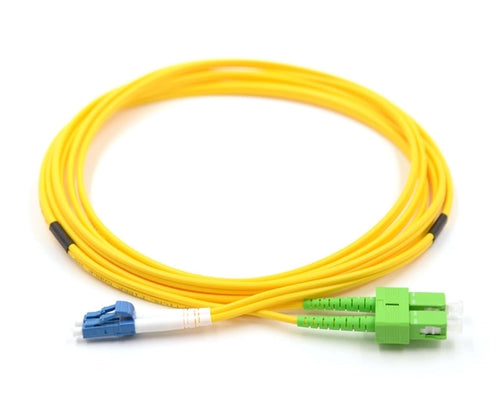 LC UPC to SC APC Duplex OS2 Single Mode 2.0mm Fiber Optic Patch Cable