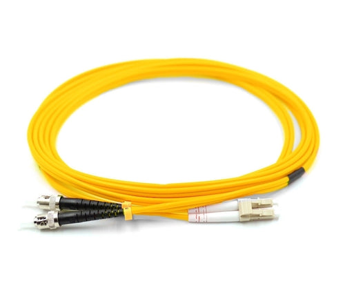 LC UPC to ST UPC Duplex OS2 Single Mode 2.0mm Fiber Optic Patch Cable