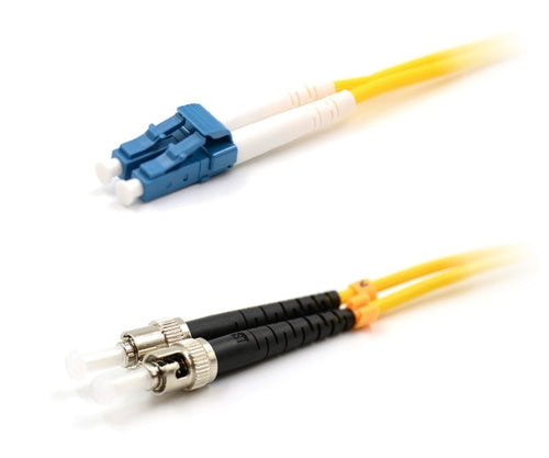 LC UPC to ST UPC Duplex OS2 Single Mode 2.0mm Fiber Optic Patch Cable