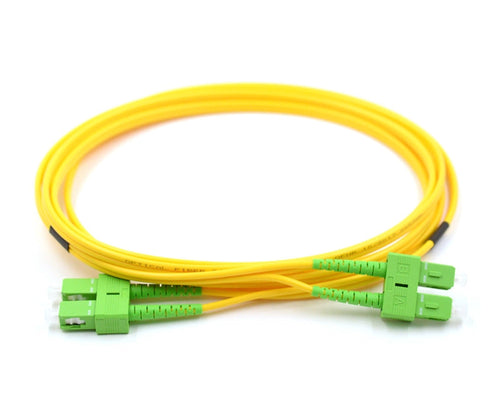 SC APC to SC APC Duplex OS2 Single Mode 2.0mm Fiber Optic Patch Cable