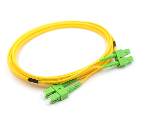 SC APC to SC APC Duplex OS2 Single Mode 2.0mm Fiber Optic Patch Cable