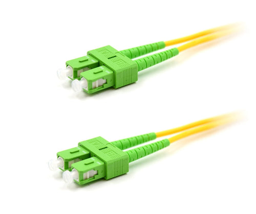 SC APC to SC APC Duplex OS2 Single Mode 2.0mm Fiber Optic Patch Cable