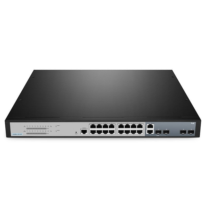 S3260-16T4FP Compatible, 16-Port Gigabit Ethernet L2+ PoE+ Switch, 16 x PoE+ Ports @250W, with 2 x 1Gb SFP Uplinks and 2 x Combo SFP Ports, Support IEEE 802.3af/at