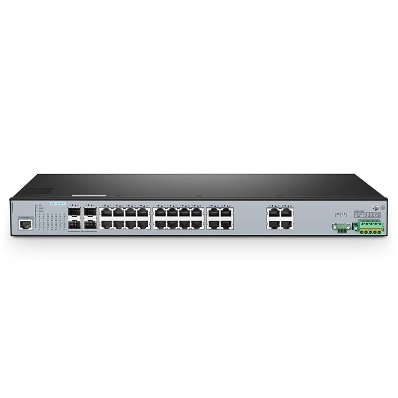 IES5100-24TF, 24-Port Gigabit Ethernet L3 Managed Industrial Switch, 24 x 10/100/1000BASE-T, with 4 x 1Gb SFP, -40 to 85°C Operating Temperature