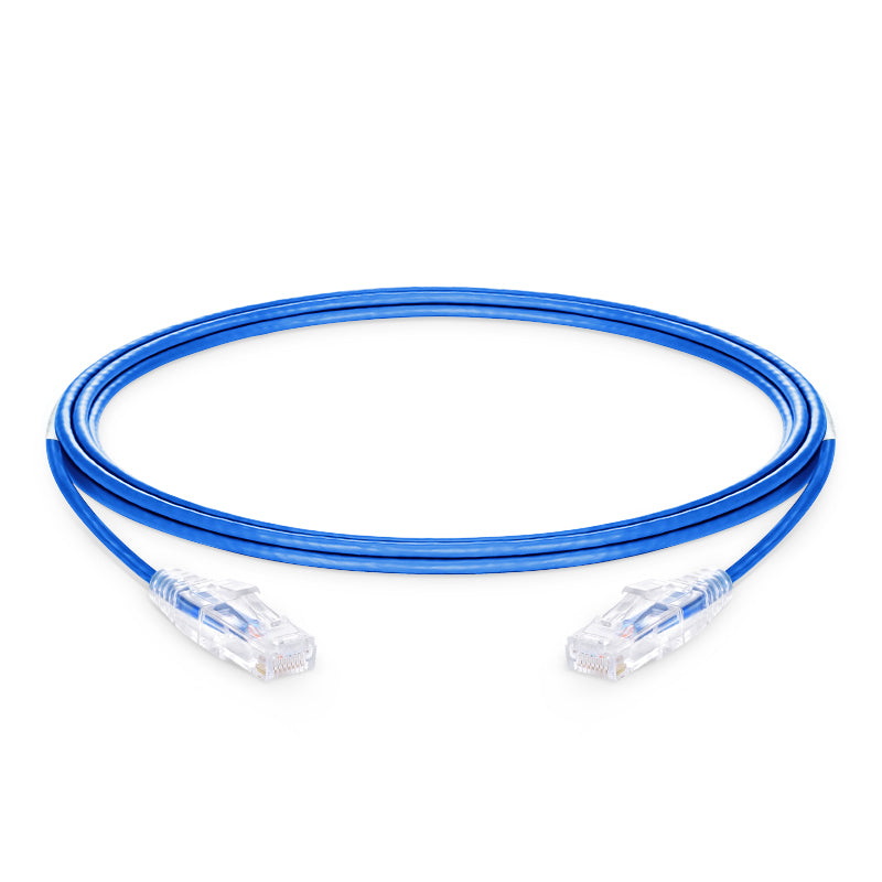 Cat6a Snagless Unshielded (UTP) PVC CM Slim Ethernet Network Patch Cable, Color Optional