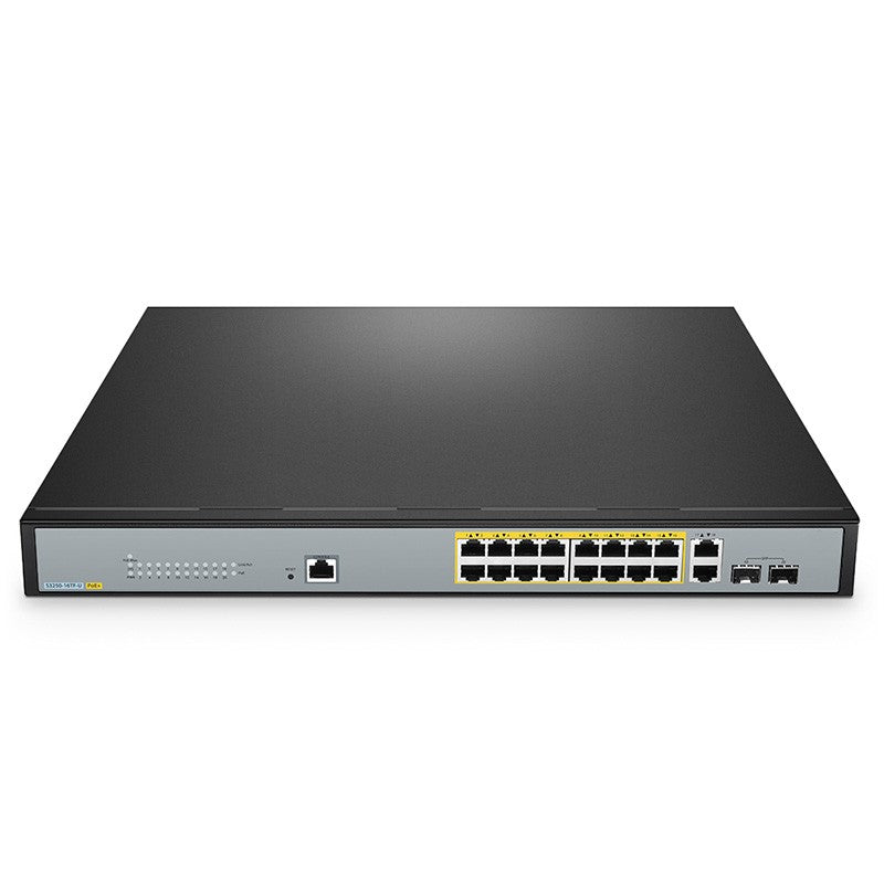 S3250-16TF-U Compatible, 16-Port Gigabit Ethernet L2+ PoE+ Switch, 16 x PoE+ Ports @230W, with 2 x 1Gb RJ45, 2 x 1Gb SFP Uplinks