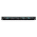FHU 1U 19'' Fiber Adapter Panel, 48 Fibers OM4 Multimode, 24x SC UPC Duplex (Aqua) Adapter, Ceramic Sleeve