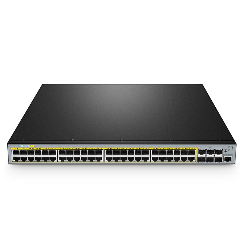 S3400-48T6SP Compatible, 48-Port Gigabit Ethernet L2+ PoE+ Switch, 48 x PoE+ Ports @370W, with 6 x 10Gb SFP+ Uplinks, AC+DC Power Supplies