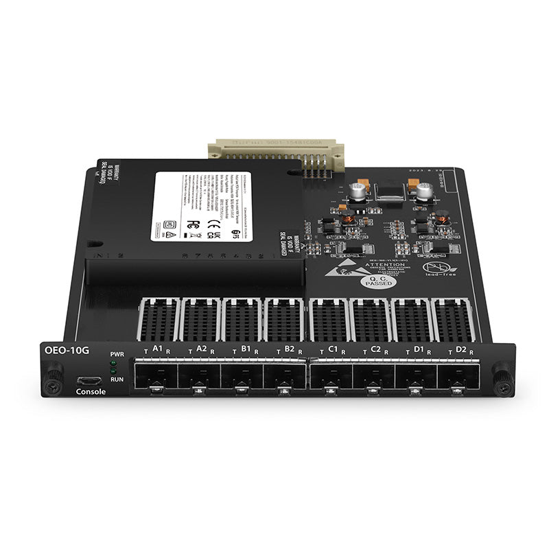 FMT4DL-OEO10GSFP, 4 Channels WDM Transponder (Converter) for FMT Managed Chassis, 8 SFP/SFP+ Slots