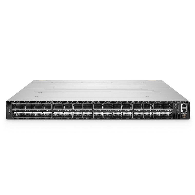 MQM9700-NS2F, NVIDIA® 32 800G OSFP InfiniBand Data Center Switch, 64-Port NDR 400G, Managed, x86 Dual Core, NVIDIA Quantum™-2 Chip, P2C Airflow, with 1-year Service Bundle