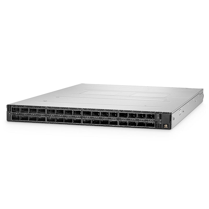 MQM9790-NS2F, NVIDIA® 32 800G OSFP InfiniBand Data Center Switch, 64-Port NDR 400G, Managed, x86 Dual Core, NVIDIA Quantum™-2 Chip, P2C Airflow, with 1-year Service Bundle