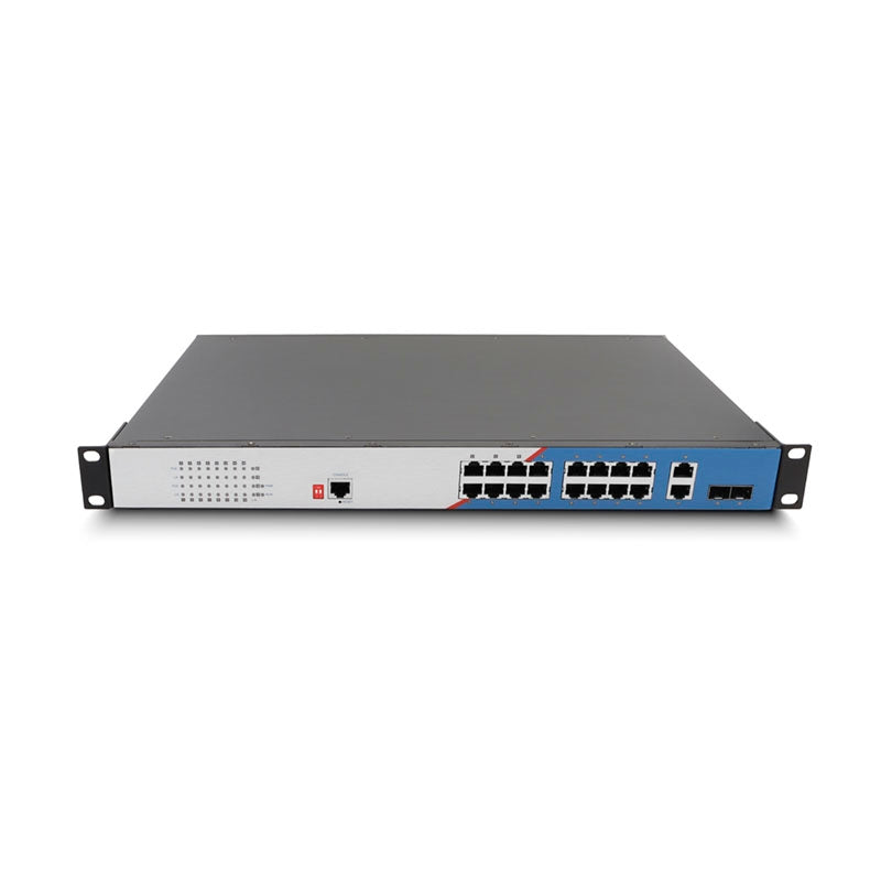 S3250-16TF-U Compatible, 16-Port Gigabit Ethernet L2+ PoE+ Switch, 16 x PoE+ Ports @230W, with 2 x 1Gb RJ45, 2 x 1Gb SFP Uplinks