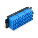 FHD Fiber Adapter Panel, 36 Fibers OS2 Single Mode, 18 x Shuttered LC UPC Duplex (Blue) Adapter, Ceramic Sleeve