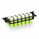 FHD Fiber Adapter Panel, 24 Fibers OM5 Multimode, 12x LC UPC Duplex (Lime Green) Adapter, Ceramic Sleeve
