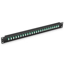 FHU 1U 19'' Fiber Adapter Panel, 48 Fibers OS2 Single Mode, 24x LC APC Duplex (Green) Adapter, Ceramic Sleeve