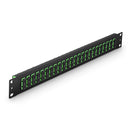 FHU 1U 19'' Fiber Adapter Panel, 48 Fibers OS2 Single Mode, 24x SC APC Duplex (Green) Adapter, Ceramic Sleeve