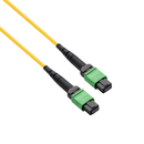 Pre-terminated MPO 2x2 Shuffle Breakout Cable, 16 Fibers, 2 x MPO-8 APC (Female) to 2 x MPO-8 APC (Female), Single Mode (OS2), Type 2, LSZH/OFNP, 0.35dB Max, Breakout 80cm, Yellow