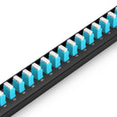 FHU 1U 19'' Fiber Adapter Panel, 48 Fibers OM4 MultiMode, 24x LC UPC Duplex (Aqua) Adapter, Ceramic Sleeve