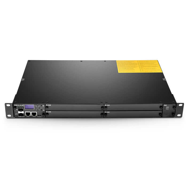 FMT04-CH1U, 4 Slots 1U Managed Chassis Unloaded Platform, Redundant AC PSUs, Support SNMP V1 Network Management