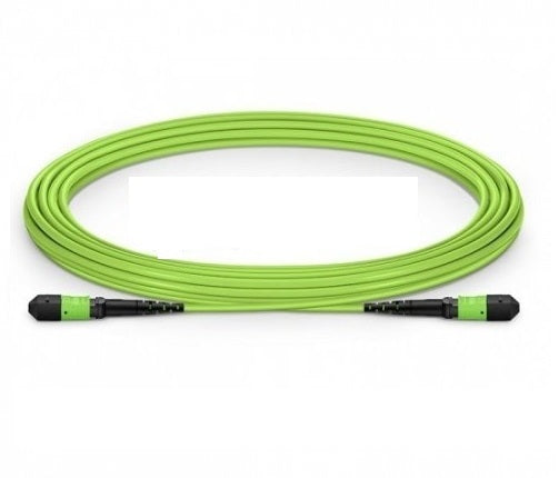 MTP-12 Female 12 Fibers LSZH OM5 50/125 Multimode Elite Trunk Cable, Lime Green