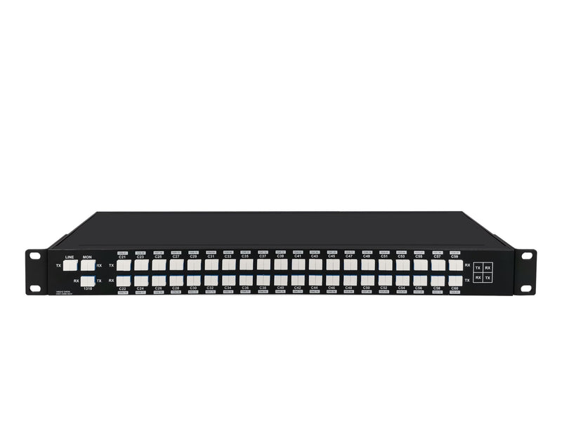 AAWG 40CH 100GHz C21-C60 Dual Fiber, with 1310nm and Mon, 3.0dB Typical IL, LC/UPC, DWDM Mux Demux, 1U Rack Mount, FMU-D402160M