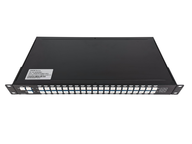 AAWG 40CH 100GHz C21-C60 Dual Fiber, with 1310nm and Mon, 3.0dB Typical IL, LC/UPC, DWDM Mux Demux, 1U Rack Mount, FMU-D402160M