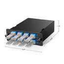 FHD MTP®-MDC Cassette, OS2 Single Mode, Type A, 48 Fibers, 4 x MTP®-12 (Male) to 8 x MDC 3-Port Duplex (Blue), 0.35dB Max.