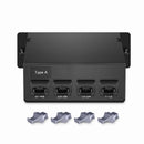 FHD MTP®-MDC Cassette, OS2 Single Mode, Type A, 48 Fibers, 4 x MTP®-12 (Male) to 8 x MDC 3-Port Duplex (Blue), 0.35dB Max.