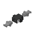 US Conec MTP®-8/12/24 Fiber Optic Adapter/Coupler, Black,  Standard/SC Footprint, Full Flange