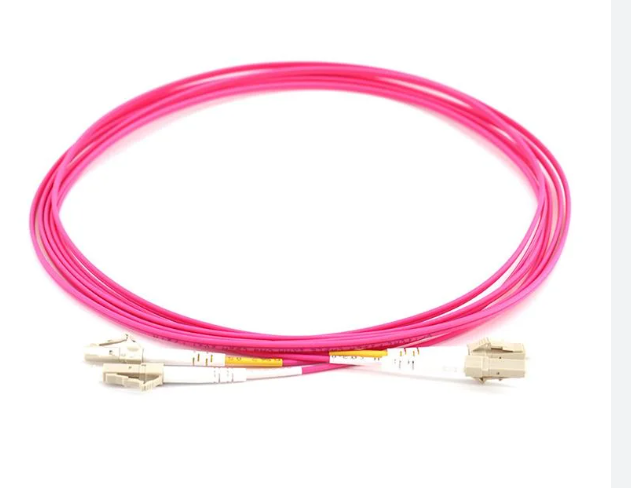 LC UPC to LC UPC Duplex OM4 Multimode PVC (OFNR) 2.0mm Fiber Optic Patch Cable