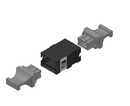 US Conec MTP®-8/12/24 Fiber Optic Adapter/Coupler, Black, Standard/SC Footprint, Reduced Flange