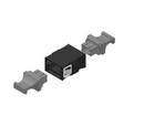US Conec MTP®-8/12/24 Fiber Optic Adapter/Coupler, Black, Standard/SC Footprint, Reduced Flange