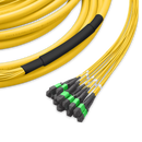 Pre-terminated MPO 2x2 Shuffle Trunk Cable, 128 Fibers, 16 x MPO-8 APC (Male) to 16 x MPO-8 APC (Male), Single Mode (OS2), Type 2, OFNP, 0.35dB Max, Breakout 80cm, Yellow
