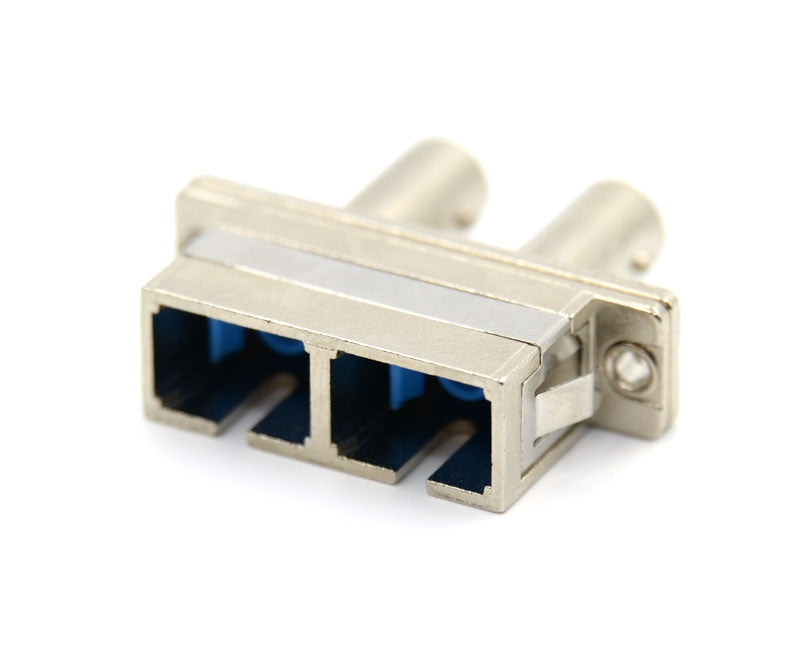 ST-SC Hybrid Duplex Metal Fiber Optic Adapter/Coupler, Female to Female