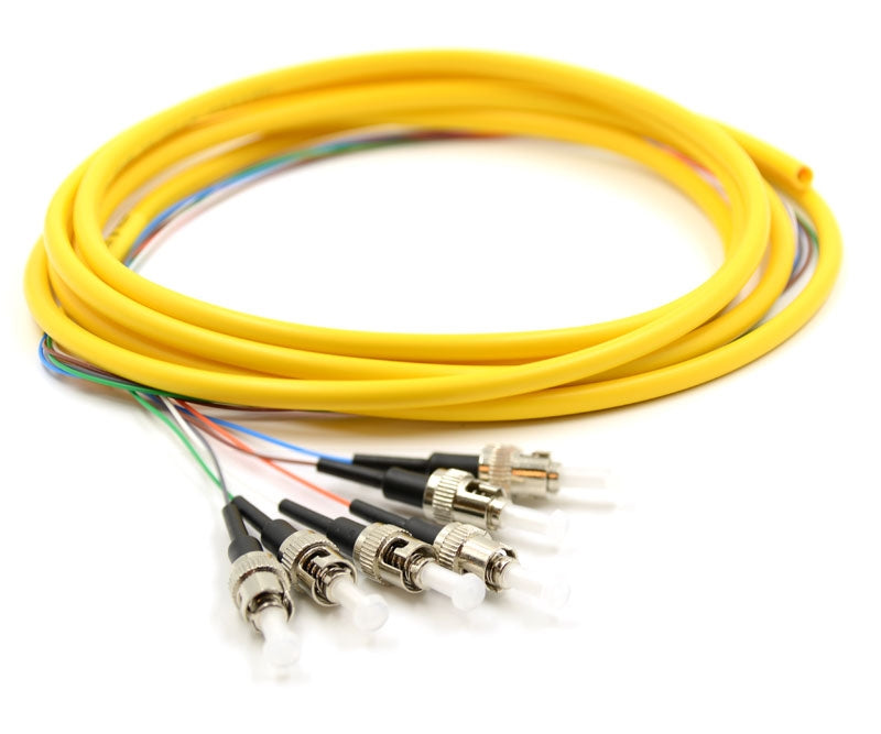 6 Fiber ST Pigtail, Single-mode, OS2 Single-mode, OS2, 9/125, Fiber Optic Pigtail