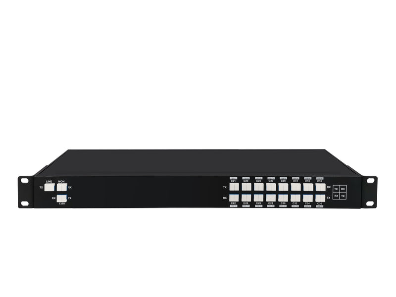 16CH 100GHz C21-C36, Dual Fiber ,with Monitor, Expansion and 1310nm Port, LC/UPC, DWDM Mux Demux, 1U Rack Mount