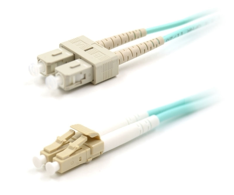 LC UPC to SC UPC Duplex OM4 Multimode PVC (OFNR) 2.0mm Fiber Optic Patch Cable