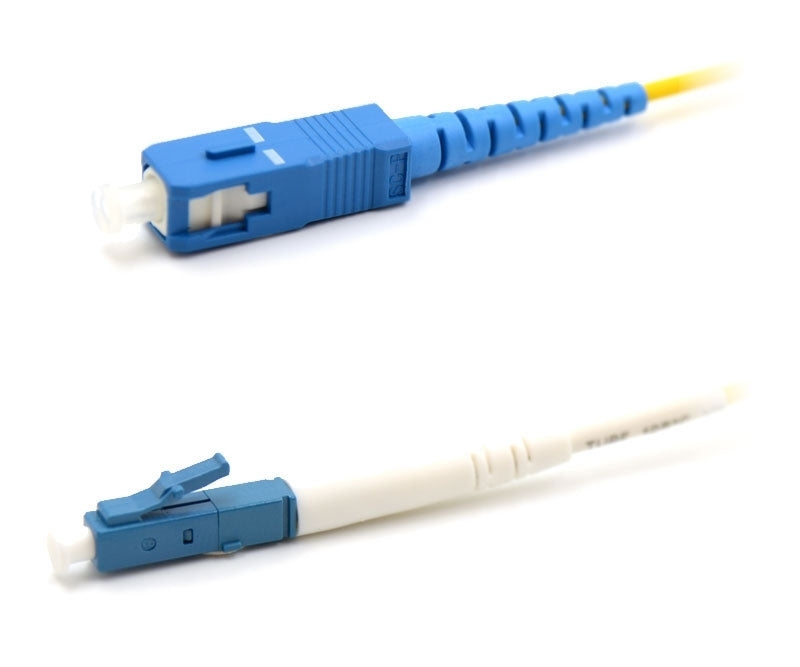 LC UPC to SC UPC Simplex OS2 Single Mode PVC (OFNR) 2.0mm Fiber Optic Patch Cable