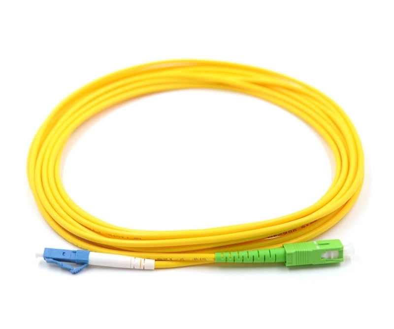 LC UPC to SC APC Simplex OS2 Single Mode PVC (OFNR) 2.0mm Fiber Optic Patch Cable