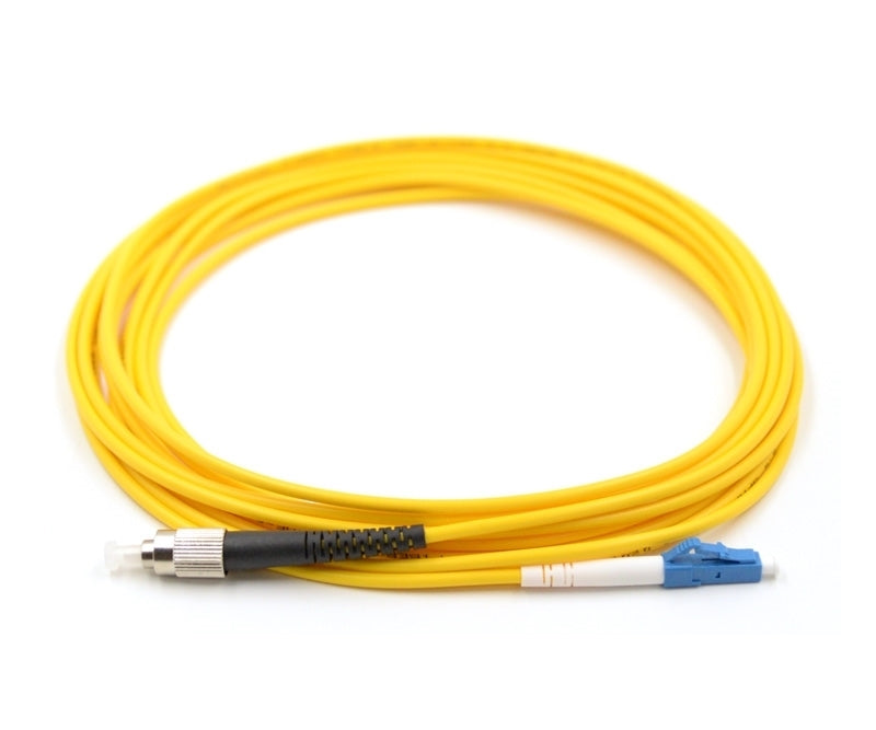 LC UPC to FC UPC Simplex OS2 Single Mode PVC (OFNR) 2.0mm Fiber Optic Patch Cable