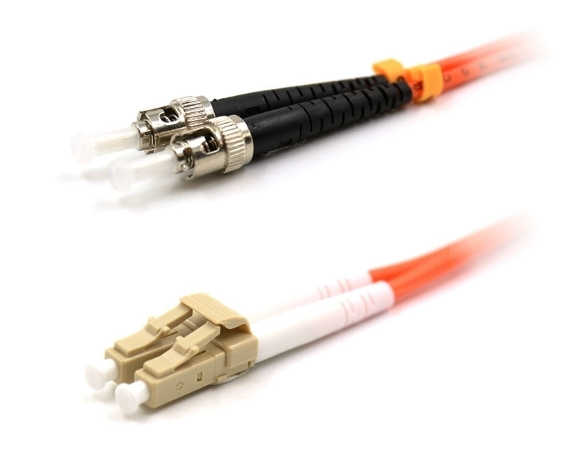 LC UPC to ST UPC Duplex OM1 Multimode PVC (OFNR) 2.0mm Fiber Optic Patch Cable