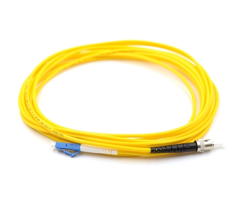 LC UPC to ST UPC Simplex OS2 Single Mode PVC (OFNR) 2.0mm Fiber Optic Patch Cable