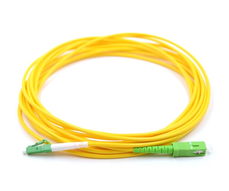 LC APC to SC APC Simplex OS2 Single Mode PVC (OFNR) 2.0mm Fiber Optic Patch Cable