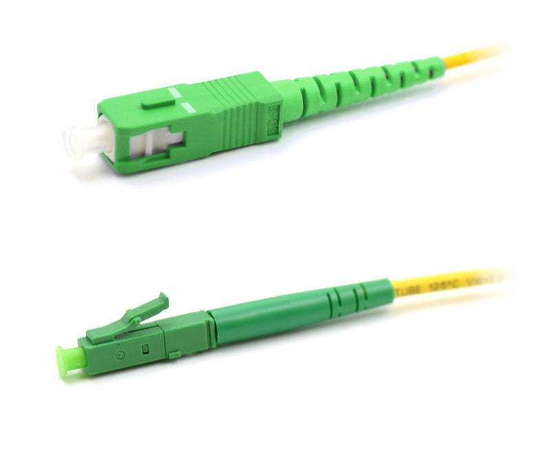 LC APC to SC APC Simplex OS2 Single Mode PVC (OFNR) 2.0mm Fiber Optic Patch Cable