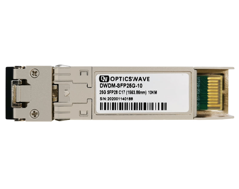 25G C17-C61 DWDM SFP28 100GHz 10km DOM LC SMF Optical Transceiver Module