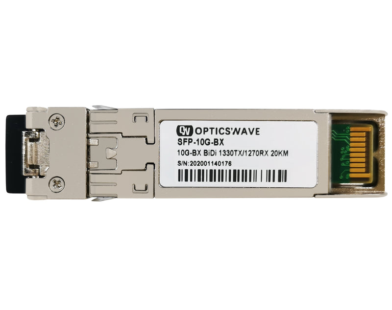 10GBASE-BX20-D BiDi SFP+ 1330nm-TX/1270nm-RX 20km Industrial DOM LC SMF Transceiver Module