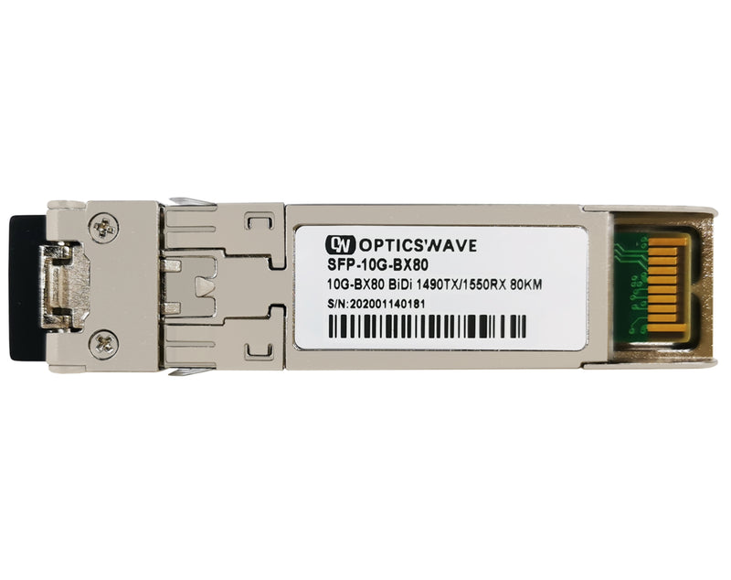 10GBASE-BX80-U BiDi SFP+ 1490nm-TX/1550nm-RX 80km DOM LC SMF Transceiver Module