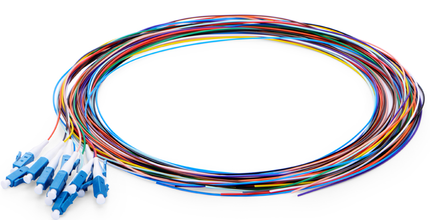 LC UPC or LC APC 12 Fibers OS2 Single Mode Unjacketed Color-Coded Fibe