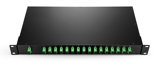 1x16 PLC Fiber Splitter, 1U 19" Rack Mount, SC/APC, Singlemode